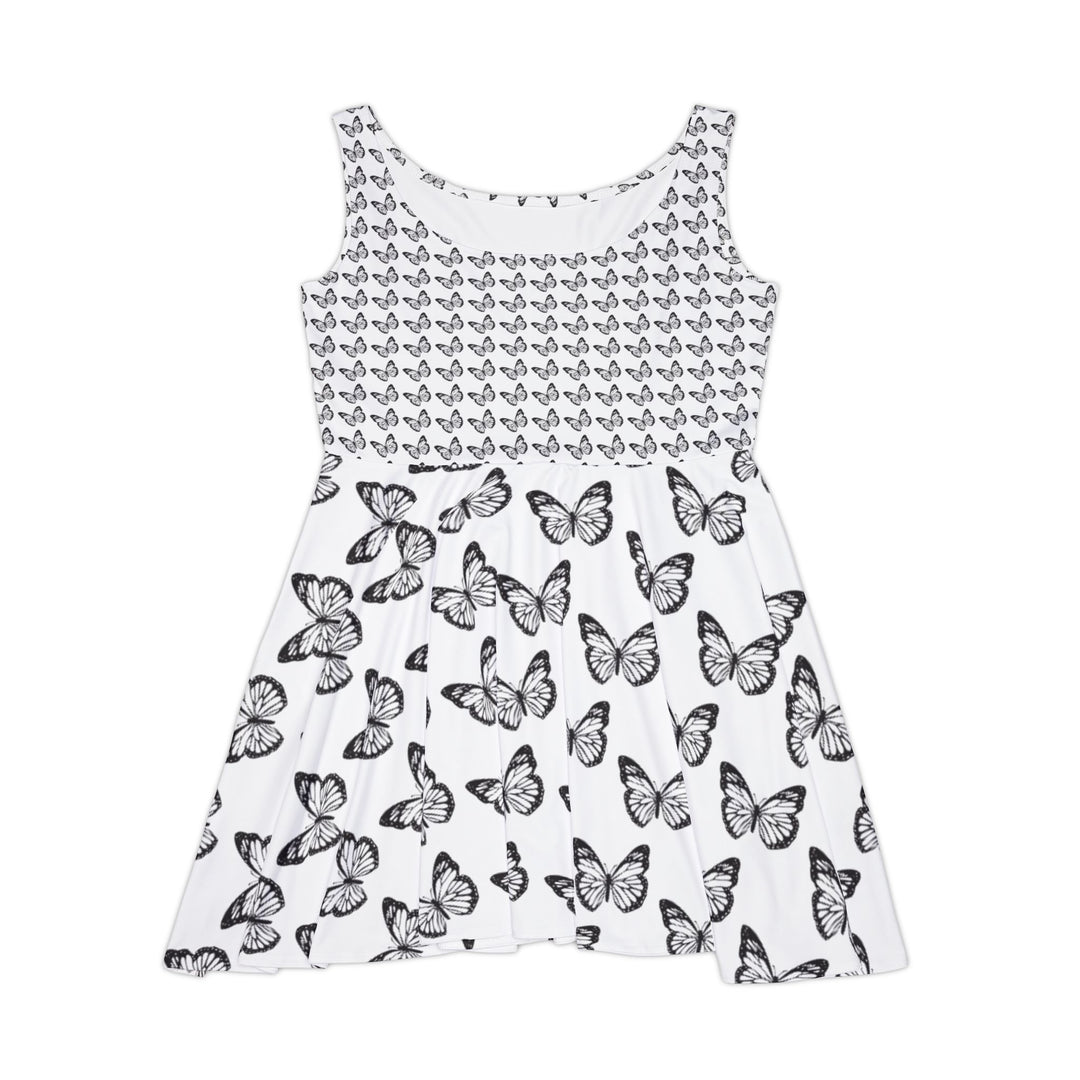 Butterfly Print Women's Skater Dress - Elegant & Whimsical Summer Fashion
