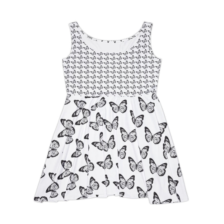 Butterfly Print Women's Skater Dress - Elegant & Whimsical Summer Fashion