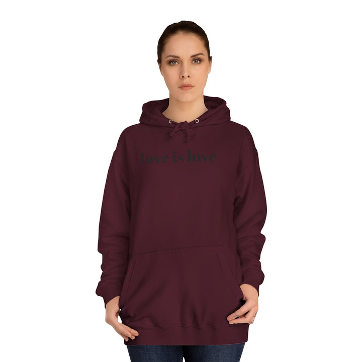 Unisex Love is Love Hoodie - Rainbow College Sweatshirt for Pride, LGBTQ+, Everyday Wear, Gift, Casual Style