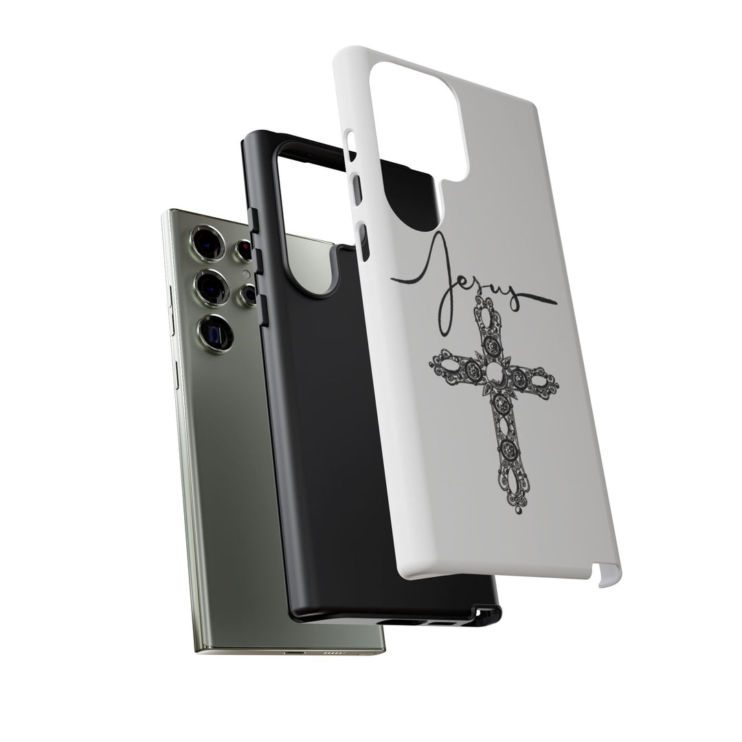 Stylish Tough Case with Jesus Design - Faith-Inspired Phone Cover, Christian Gift, Custom Phone Accessory, Unique Cell Phone Case