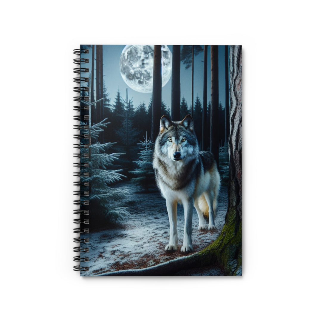 Wolf Design Spiral Notebook - Ruled Line for Nature Lovers