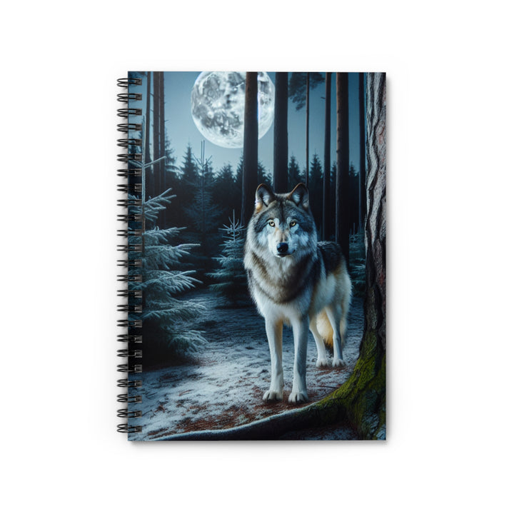 Wolf Design Spiral Notebook - Ruled Line for Nature Lovers
