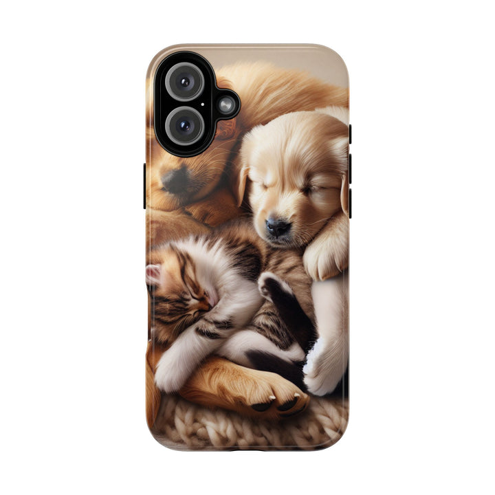 Cute Pets Phone Case - Adorable Puppy and Kitten Design, Animal Lover Gift