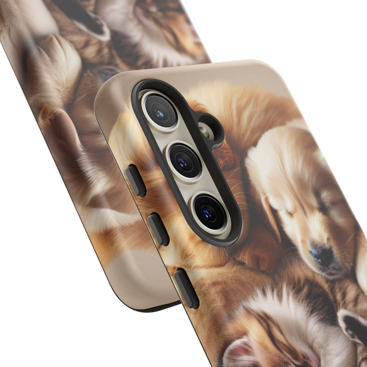 Cute Pets Phone Case - Adorable Puppy and Kitten Design, Animal Lover Gift