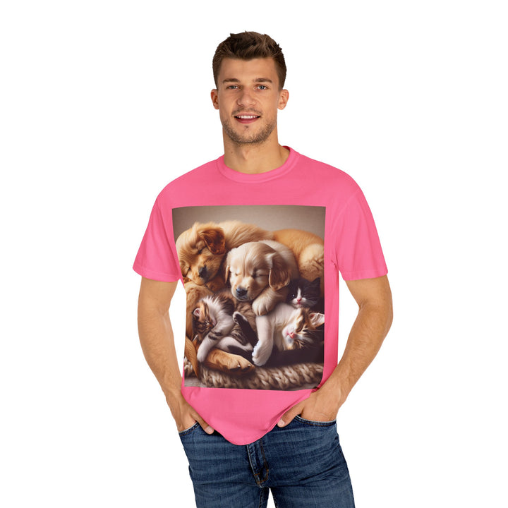 Cute Pets Snuggle Unisex Garment-Dyed T-shirt