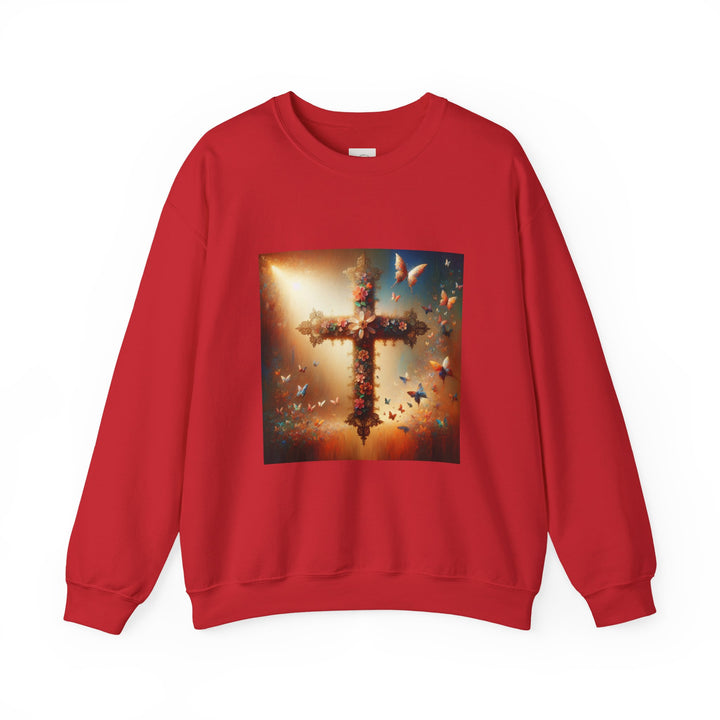 Faith-Inspired Butterfly Sweatshirt, Unisex Crewneck, Cozy Christian Apparel, Gift for Easter, Inspirational Sweatshirt, Casualwear
