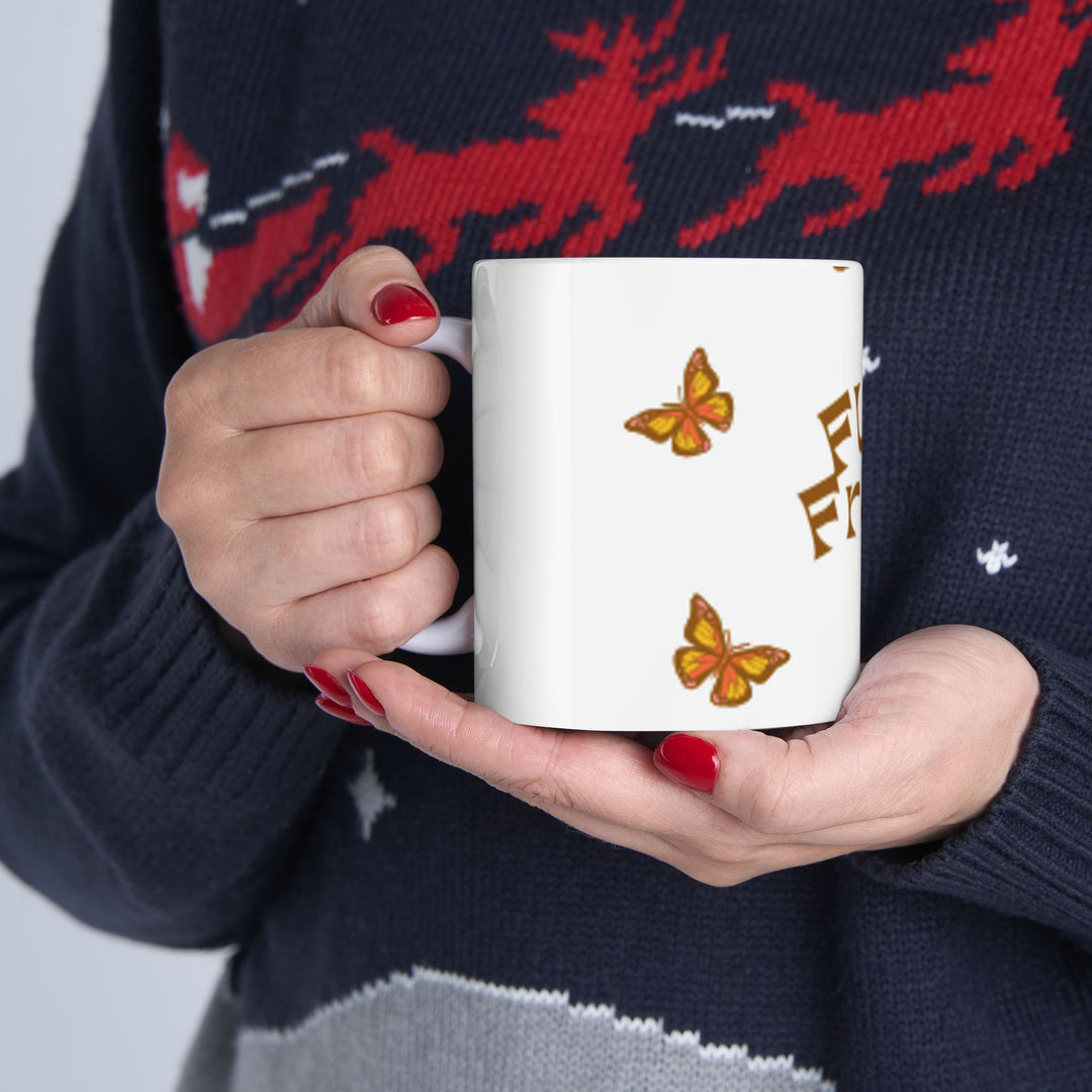 Butterfly 'Fly Free' Ceramic Mug - Inspiring Drinkware for Nature Lovers