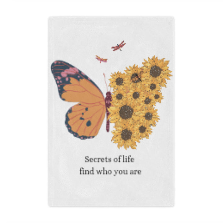 Inspirational Minky Blanket - 'Secrets of Life' Butterfly & Sunflowers Design