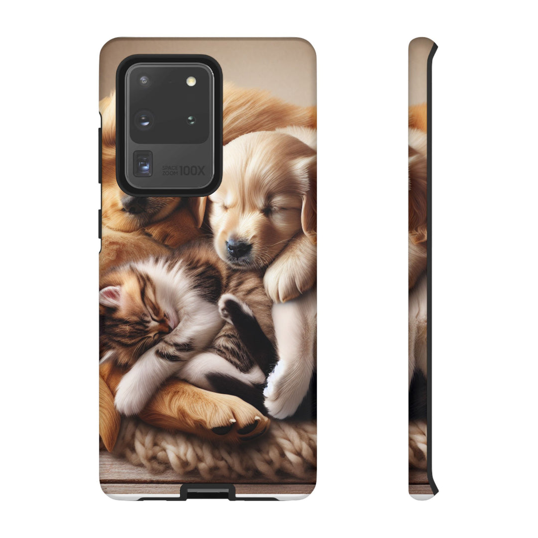 Cute Pets Phone Case - Adorable Puppy and Kitten Design, Animal Lover Gift