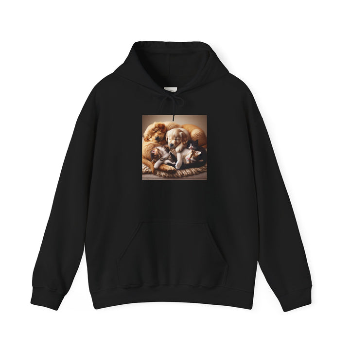 Cozy Pet Pals Hooded Sweatshirt - Animal Lover Gift, Cute Hoodie, Dog Cat Sweatshirt, Casual Wear, Cozy Gift
