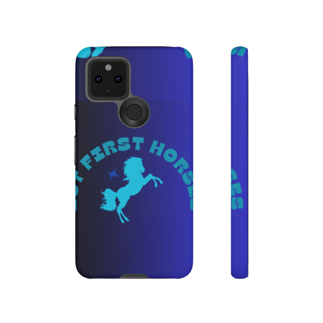 But First Horses Phone Case – Durable Tough Case for Horse Lovers