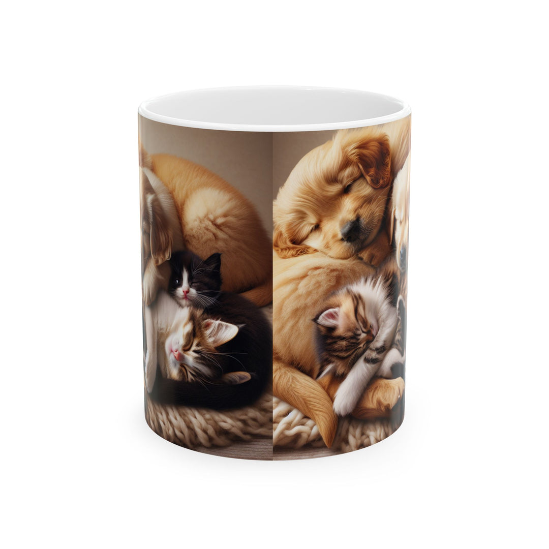 Cute Pets Ceramic Mug - Cozy 11oz & 15oz Coffee Cup for Animal Lovers