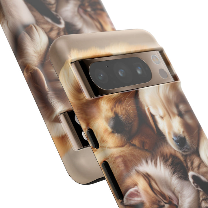 Cute Pets Phone Case - Adorable Puppy and Kitten Design, Animal Lover Gift
