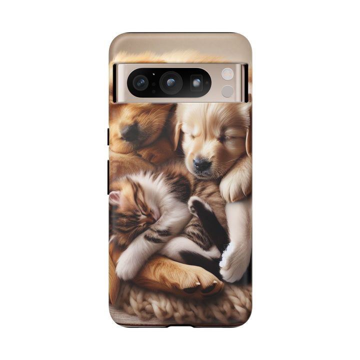 Cute Pets Phone Case - Adorable Puppy and Kitten Design, Animal Lover Gift