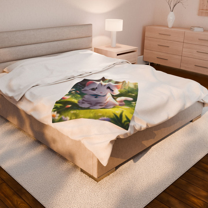 Velveteen Plush Blanket ai cat