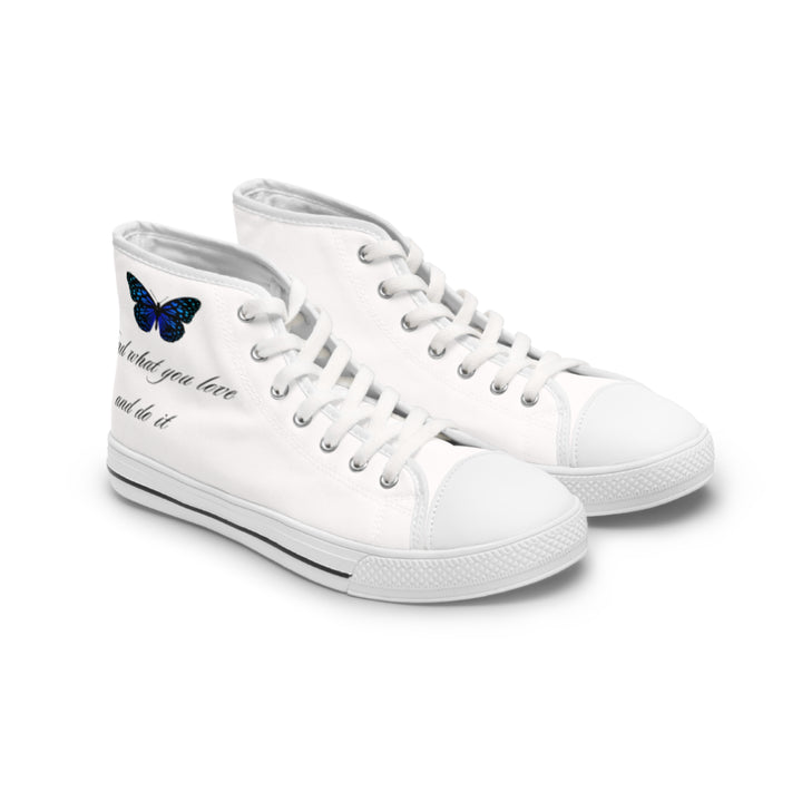 Women&#039;s High Top Sneakers with Butterfly Design - Inspire Your Style