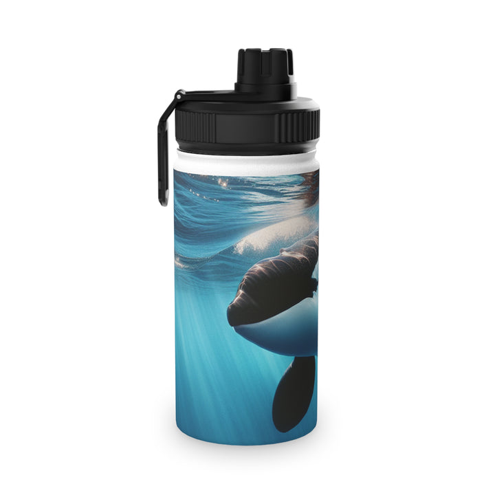 Ocean-Inspired Stainless Steel Water Bottle with Sports Lid