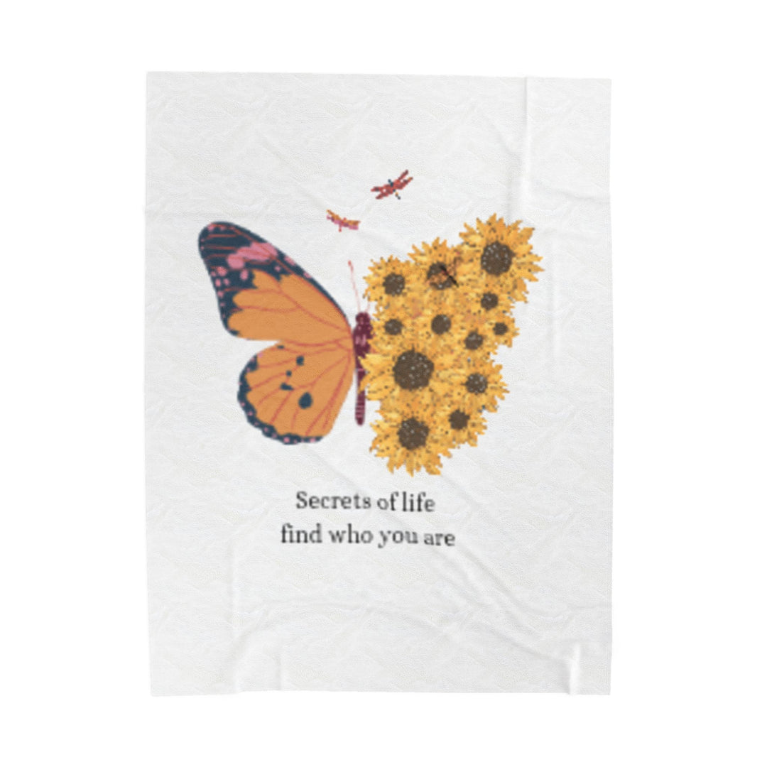 Inspiring Velveteen Plush Blanket - "Secrets of Life Find Who You Are"