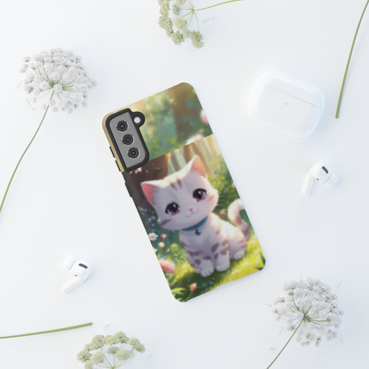 Cute Ai Cat Phone Case - Tough Protection with Floral Design for Cat Lovers