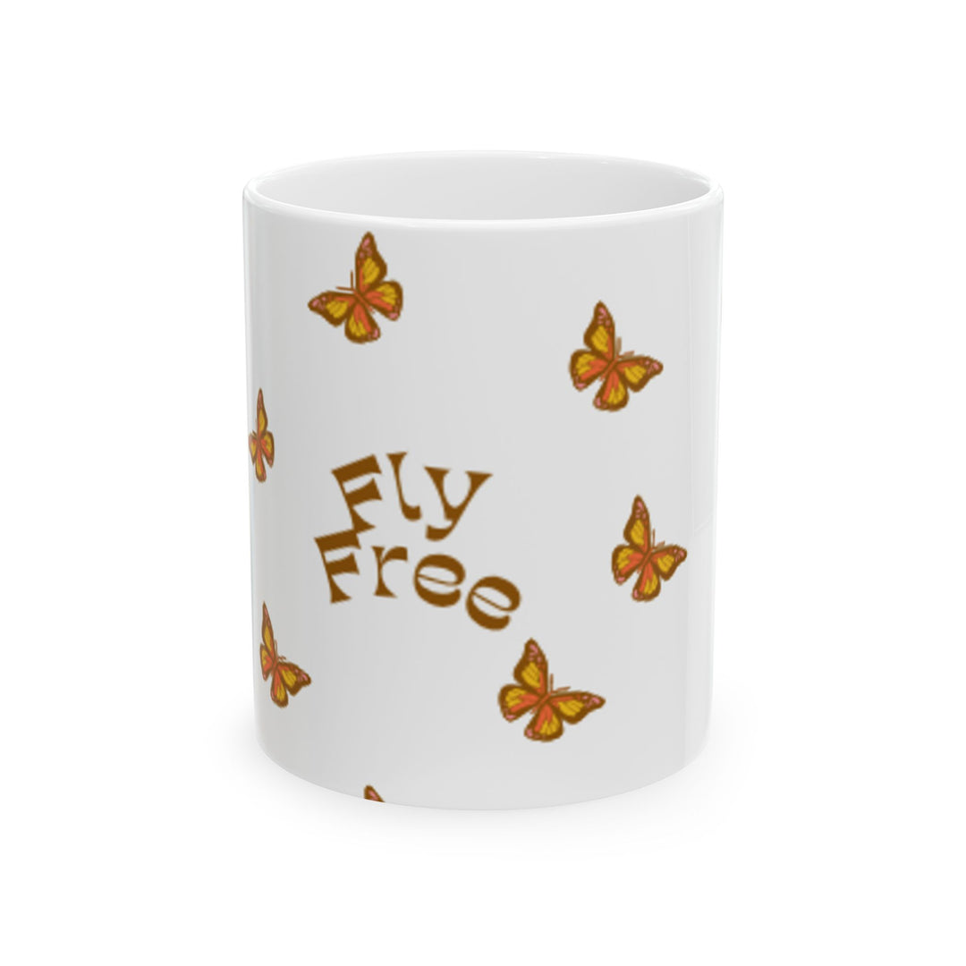 Fly Free Butterfly Ceramic Mug - Inspiring Coffee Cup for Nature Lovers