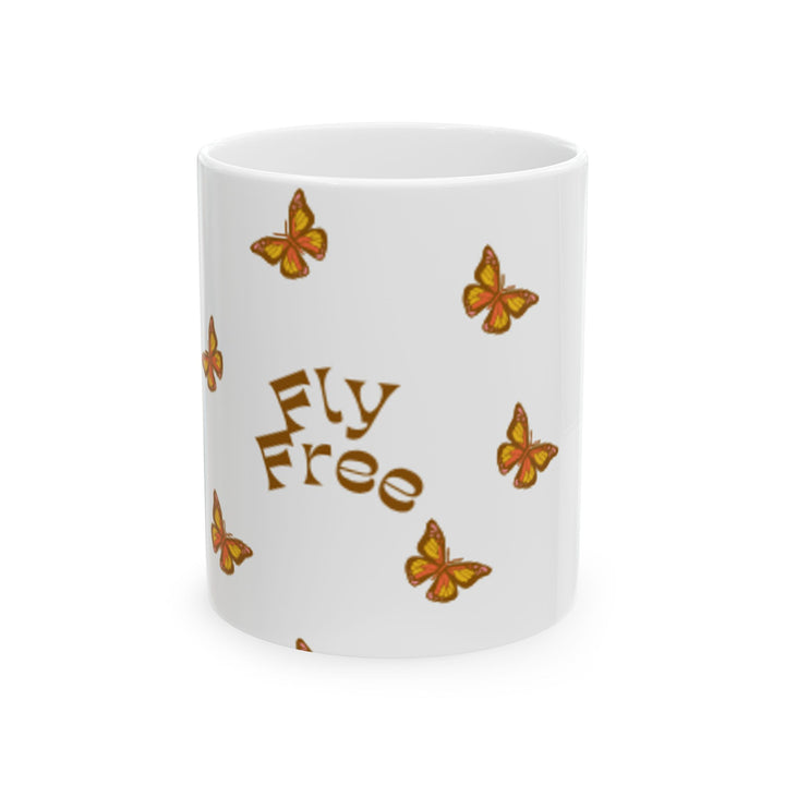 Fly Free Butterfly Ceramic Mug - Inspiring Coffee Cup for Nature Lovers