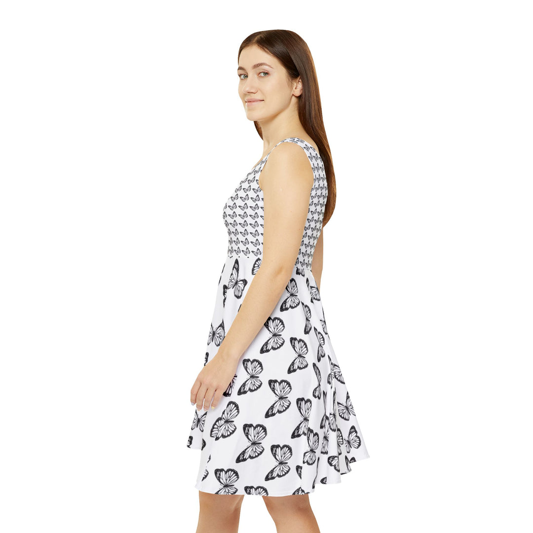 Butterfly Print Women's Skater Dress - Elegant & Whimsical Summer Fashion