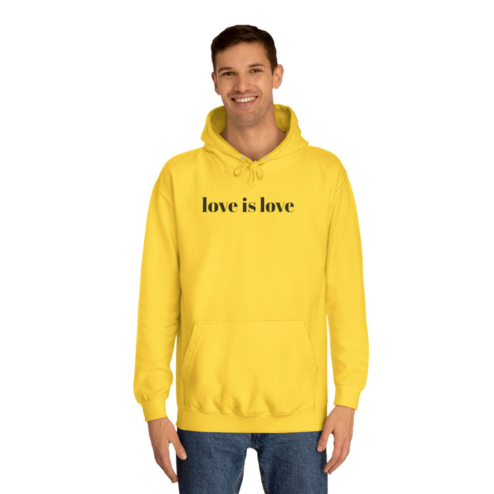 Unisex Love is Love Hoodie - Rainbow College Sweatshirt for Pride, LGBTQ+, Everyday Wear, Gift, Casual Style