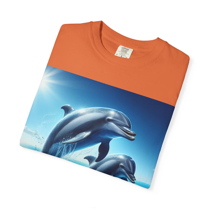 Ocean Jumping Dolphins T-Shirt - Unisex Garment-Dyed Tee