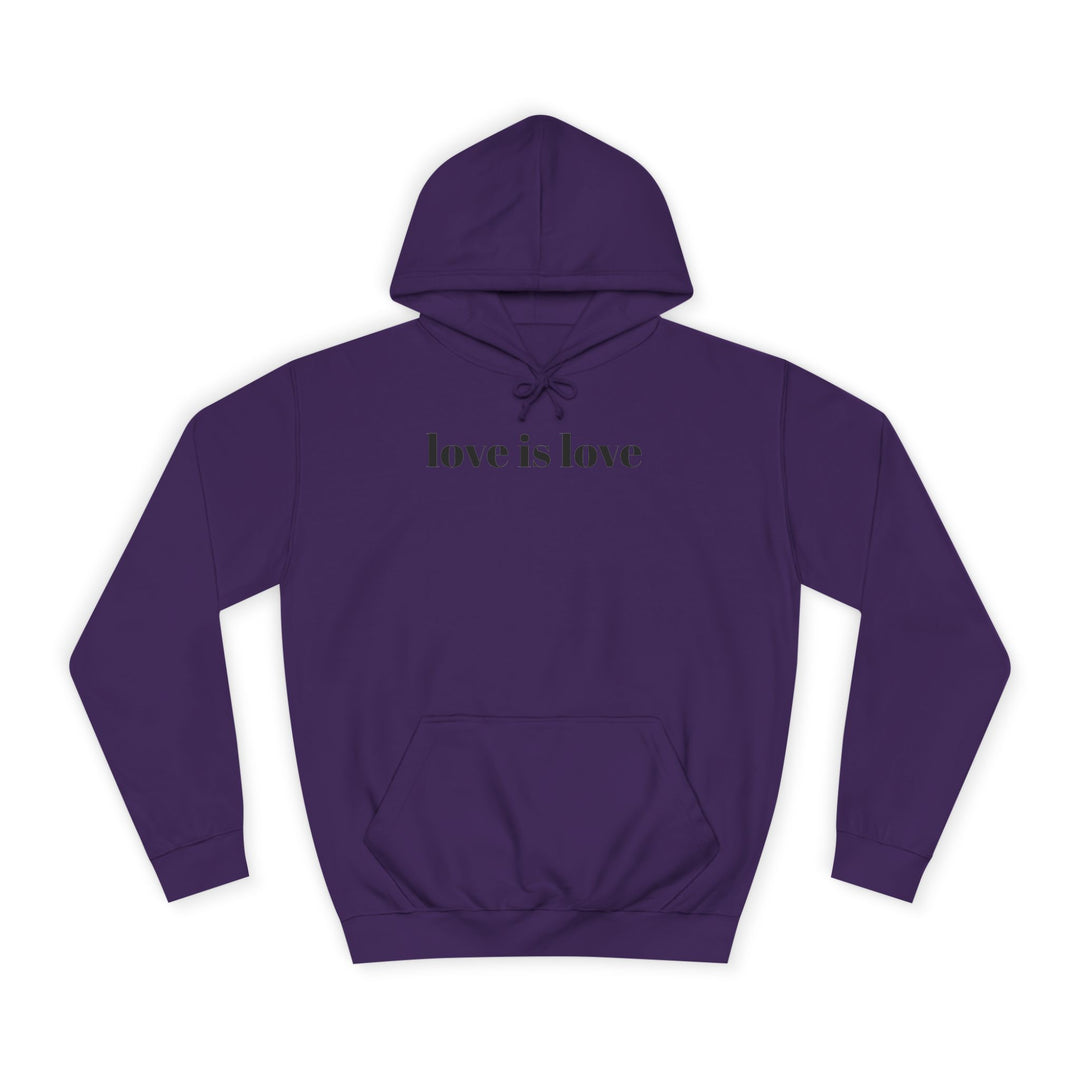Unisex Love is Love Hoodie - Rainbow College Sweatshirt for Pride, LGBTQ+, Everyday Wear, Gift, Casual Style