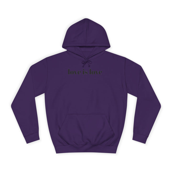 Unisex Love is Love Hoodie - Rainbow College Sweatshirt for Pride, LGBTQ+, Everyday Wear, Gift, Casual Style