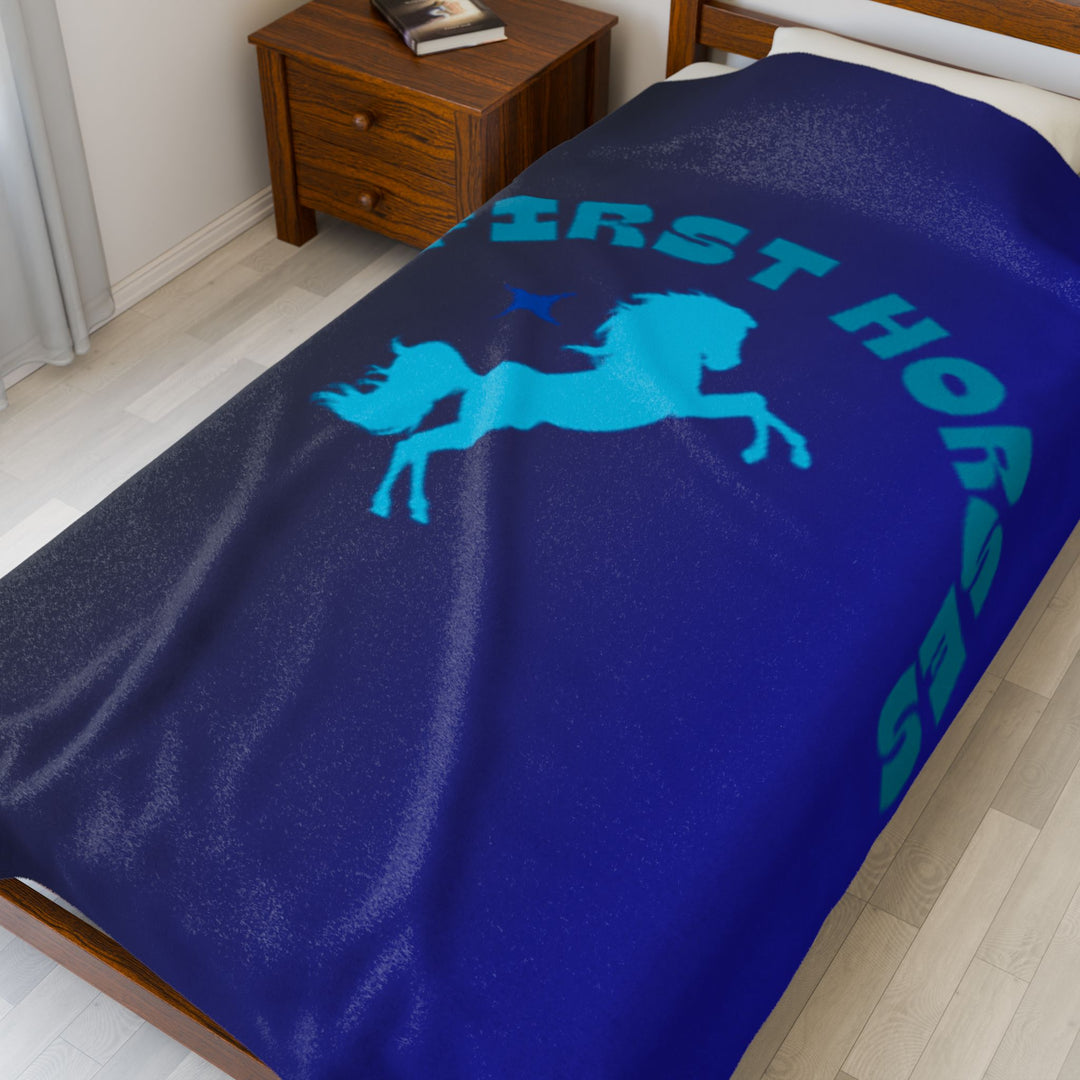 Velveteen Plush Blanket for horse lovers