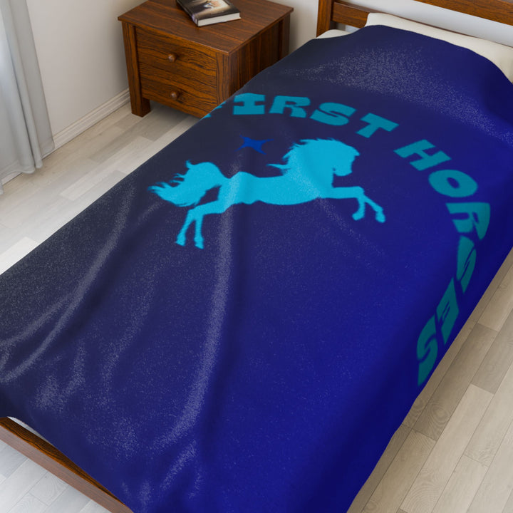 Velveteen Plush Blanket for horse lovers