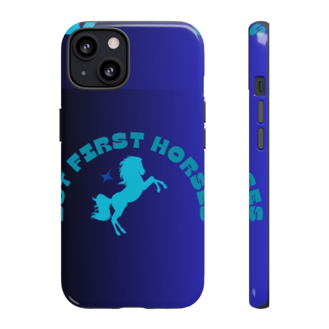 But First Horses Phone Case – Durable Tough Case for Horse Lovers
