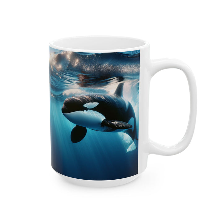 Whale Watching Ceramic Mug - Ocean Inspired 11oz & 15oz Coffee Cup