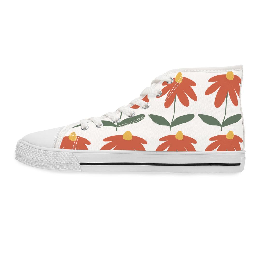 Floral Women's High Top Sneakers - Stylish & Comfortable