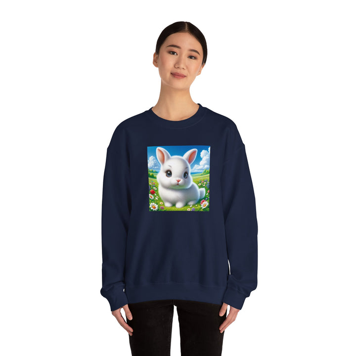 Cute Bunny Design Crewneck Sweatshirt, Cozy Sweatshirt, Spring Fashion, Easter Gift, Unisex Pullover, Animal Lover Apparel