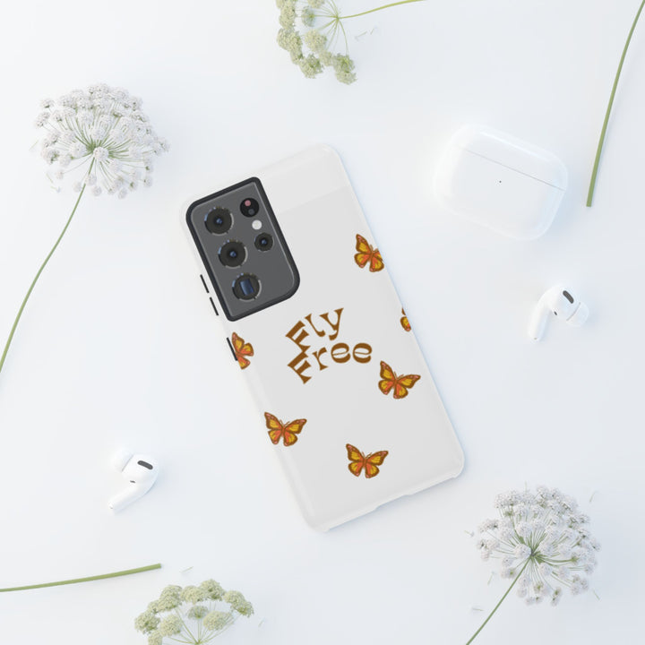 Stylish Phone Case | 'Fly Free' Butterfly Design | Unique Tough Cases