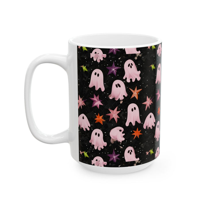 Cute Ghosts Ceramic Mug - Fun Halloween Drinkware, Gift for Friends, Coffee Lover's Mug, Spooky Decorations, Starry Night Design