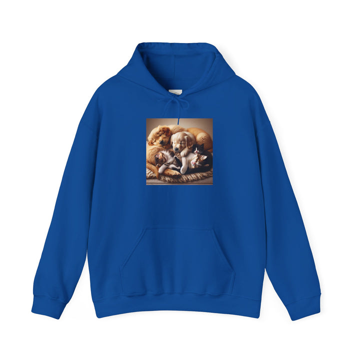 Cozy Pet Pals Hooded Sweatshirt - Animal Lover Gift, Cute Hoodie, Dog Cat Sweatshirt, Casual Wear, Cozy Gift