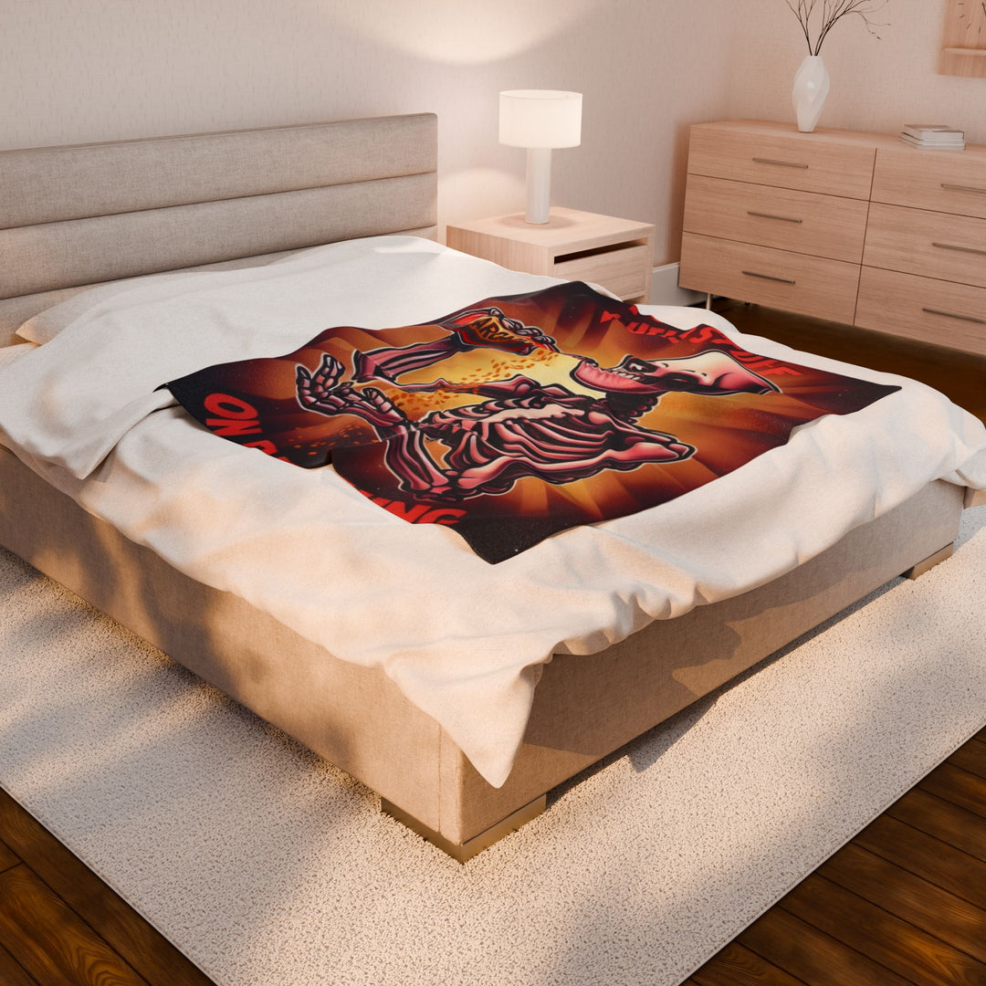 "Sarcasm" Skeleton Velveteen Plush Blanket