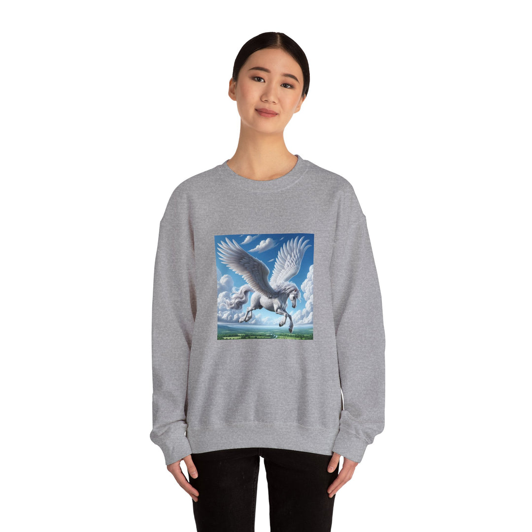 Mythical Pegasus Crewneck Sweatshirt, Cozy Unicorn Gift, Fantasy Apparel, Perfect for Fall, Unique Unisex Sweatshirt