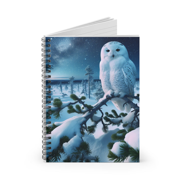 Elegant Owl Spiral Notebook - Winter Wonderland Design, Perfect for Dreamers and Nature Lovers