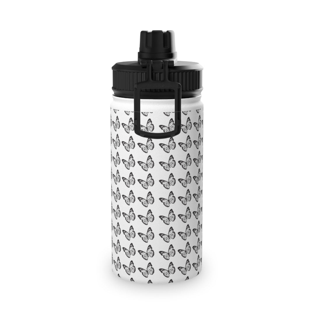 Butterfly Design Stainless Steel Water Bottle with Sports Lid - Eco-Friendly Hydration