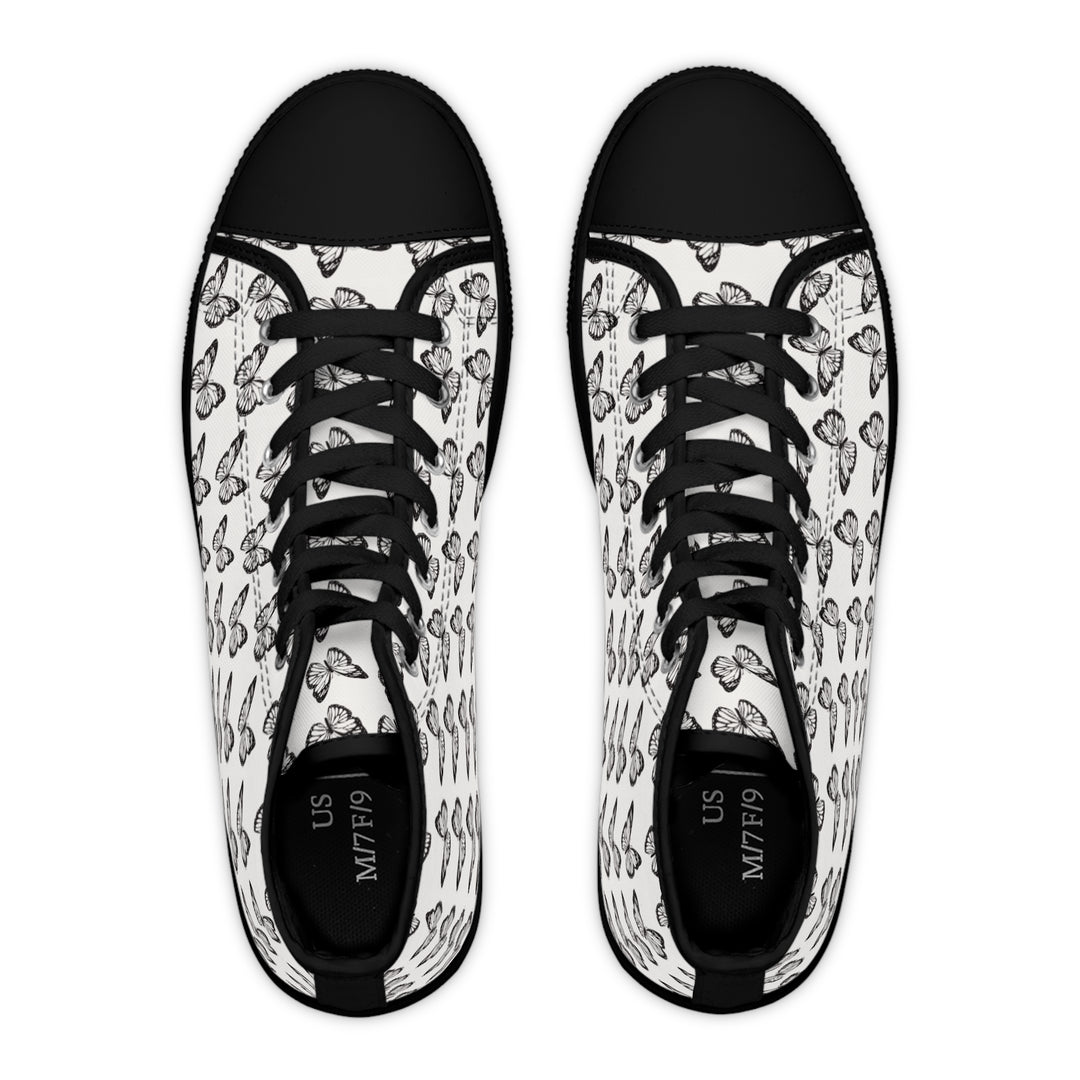 Butterfly Print High Top Sneakers for Women - Stylish and Trendy Footwear