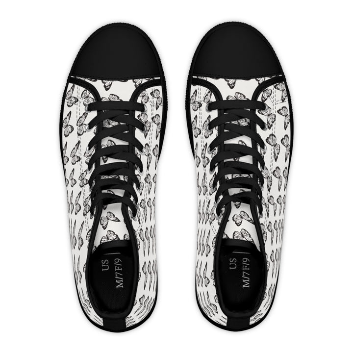 Butterfly Print High Top Sneakers for Women - Stylish and Trendy Footwear