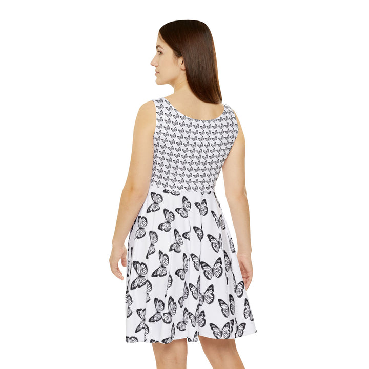 Butterfly Print Women's Skater Dress - Elegant & Whimsical Summer Fashion