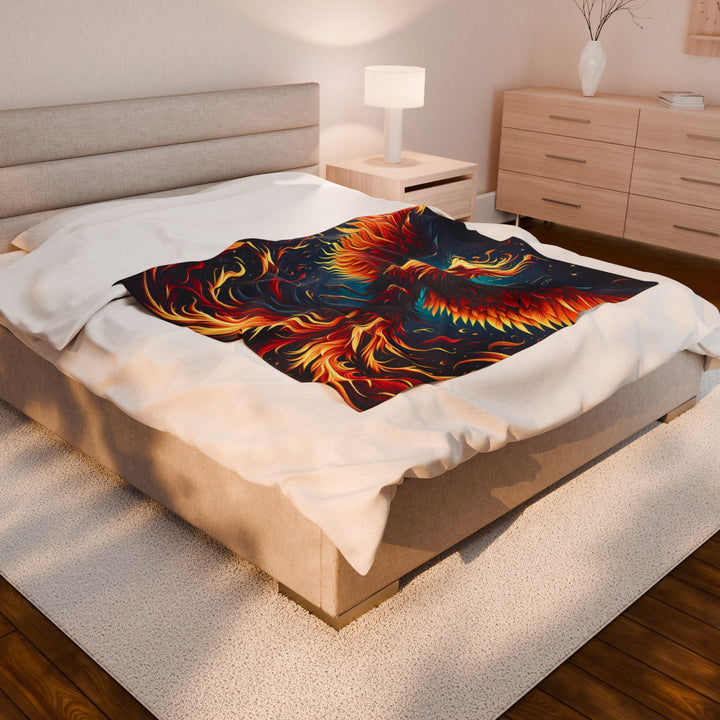 Fire Phoenix Velveteen Plush Blanket - Cozy Decorative Throw for Home & Gift