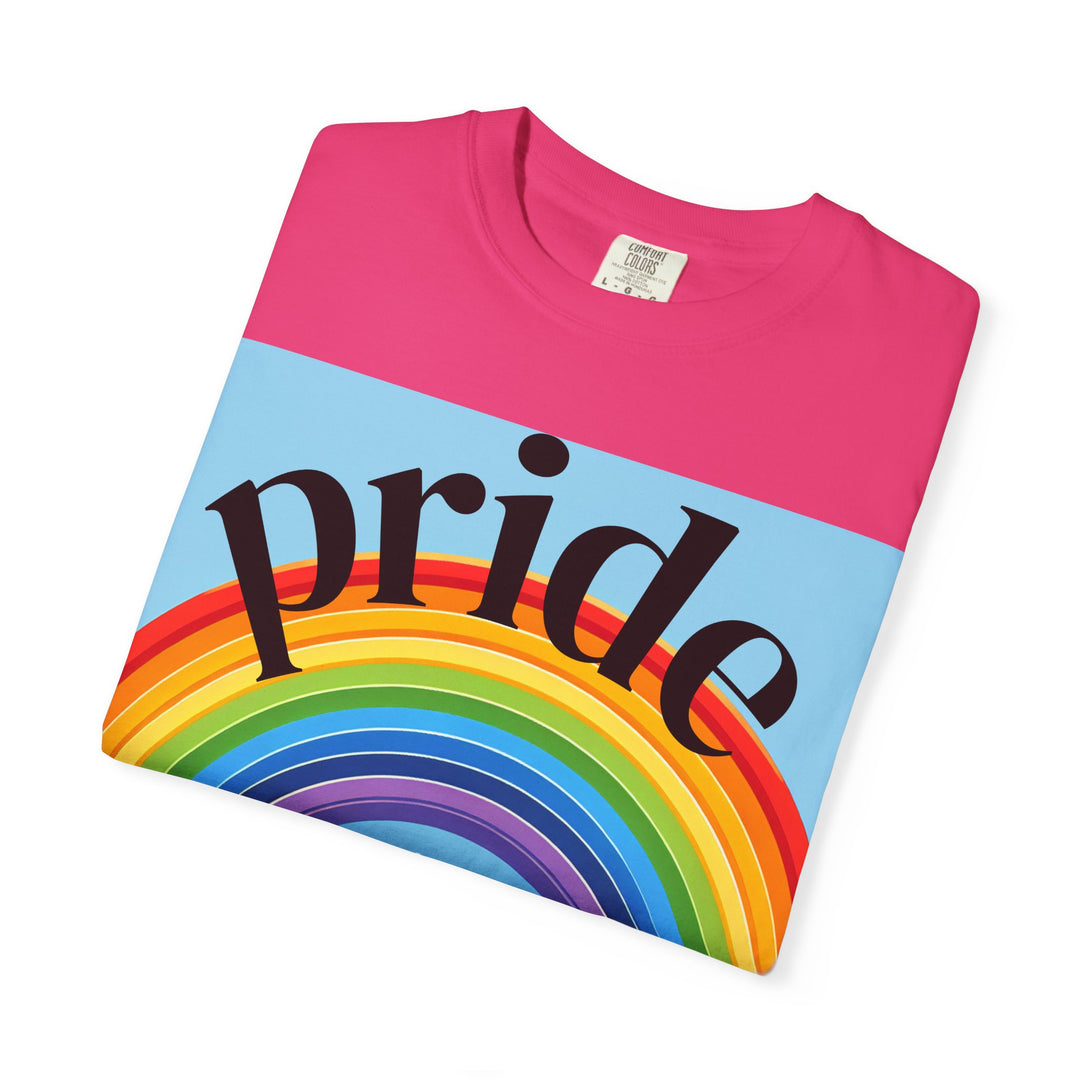 Pride Rainbow T-Shirt | Unisex Garment-Dyed Tee | LGBTQ+ Style, Casual Wear, Gift for Pride Month, Summer Fashion