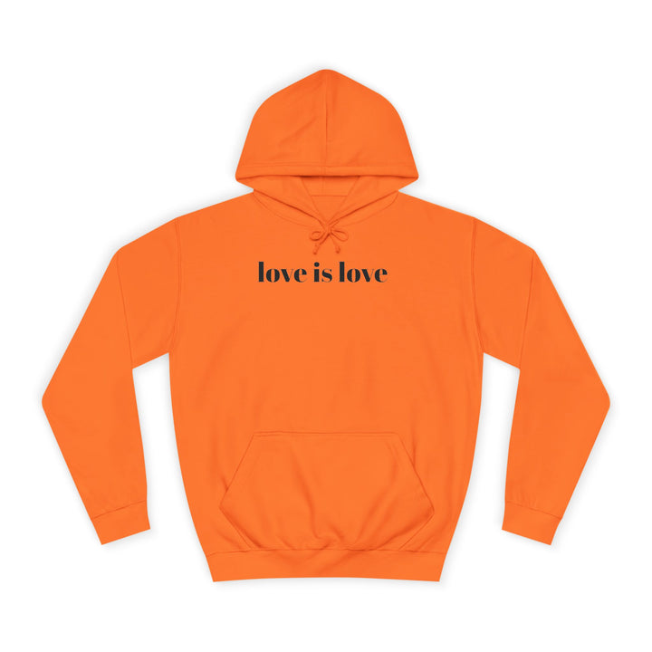 Unisex Love is Love Hoodie - Rainbow College Sweatshirt for Pride, LGBTQ+, Everyday Wear, Gift, Casual Style