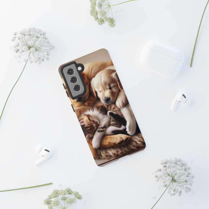 Cute Pets Phone Case - Adorable Puppy and Kitten Design, Animal Lover Gift
